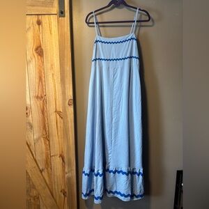 Blue Maxi Dress with Strappy Design